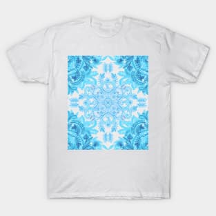 Symmetrical Pattern in Blue and Turquoise T-Shirt